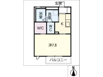 ピュアステージ(1K/2階)の間取り写真