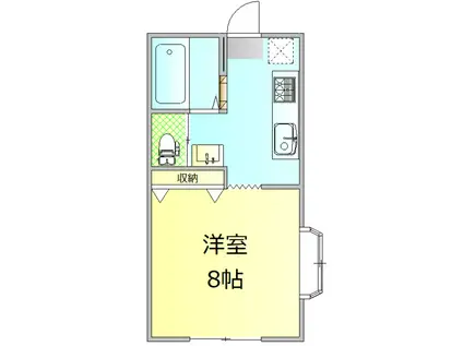 ハイツM&T(1K/1階)の間取り写真