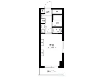 サンセール神楽坂(1K/2階)の間取り写真