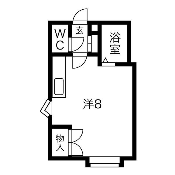 ドリームロード(ワンルーム/2階)の間取り写真