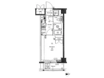 アクサス白山(1K/2階)の間取り写真