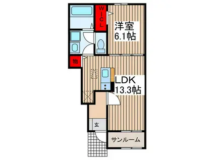 ルーチェ(1LDK/2階)の間取り写真