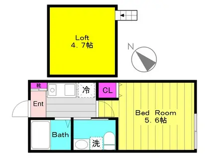 アザーレ・パッシオ寺尾台(1K/1階)の間取り写真