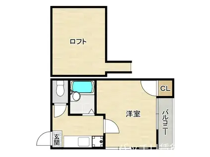 十二九竹下館(1K/2階)の間取り写真