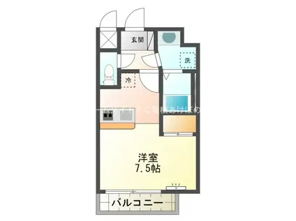 マンション プラット(ワンルーム/8階)の間取り写真