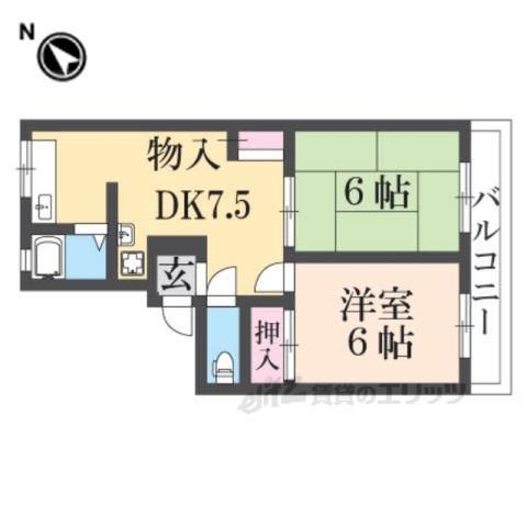 イマエハイツ(2DK/2階)の間取り写真