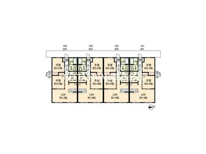 CANTISLAZYII(2LDK/2階)の間取り写真