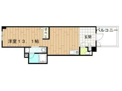 アクエルド上牧 1F(ワンルーム/1階)の間取り写真