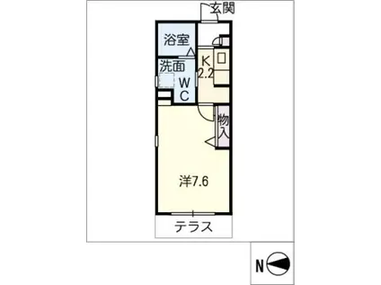 宮東ラヴィスクエア(1K/1階)の間取り写真