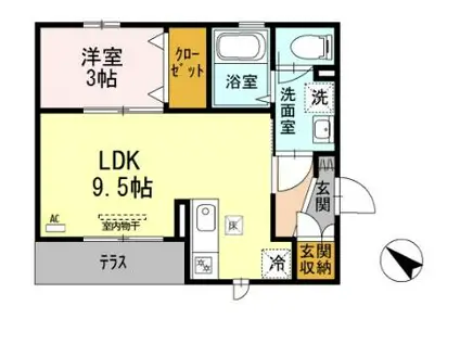 エトワール(1LDK/1階)の間取り写真