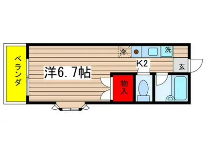 ハイストーンハイツ(1K/1階)の間取り写真