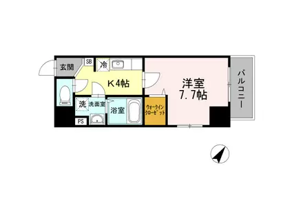 ワイエスシー横浜ビル(1K/4階)の間取り写真