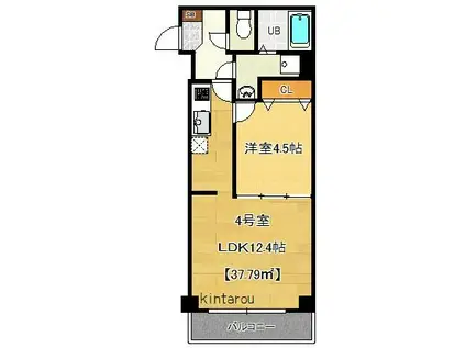 フェアリーヒルズ(1LDK/3階)の間取り写真