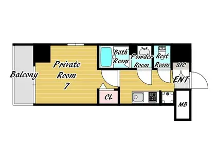 CITY LUX NAMBA サウス(1K/10階)の間取り写真