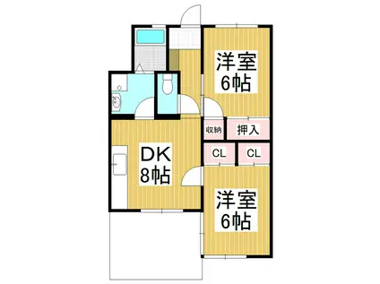 グリーンアレイ高砂 II(2DK/1階)の間取り写真