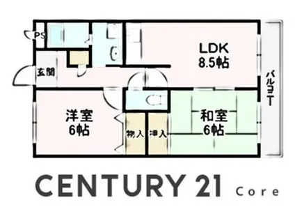 葵マンション2 野洲市小篠原(2LDK/2階)の間取り写真