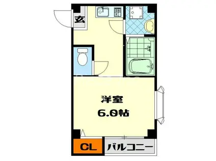 りぶらるⅠ(1K/1階)の間取り写真