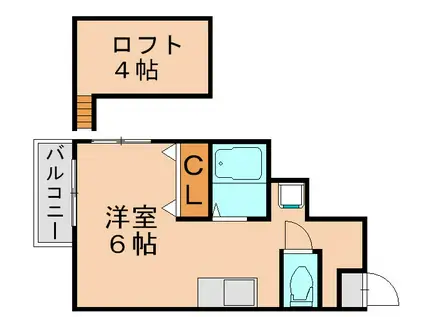 TAKEコーポ中尾(1K/1階)の間取り写真