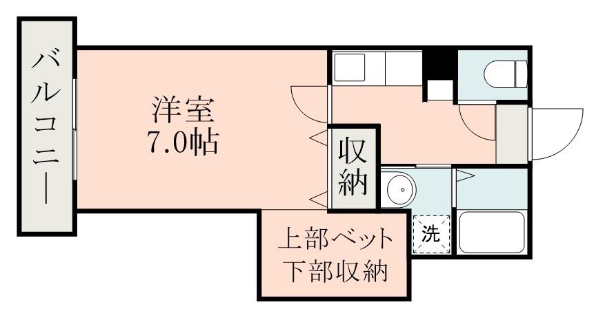 COSUMO UEARATA(1K/6階)の間取り写真