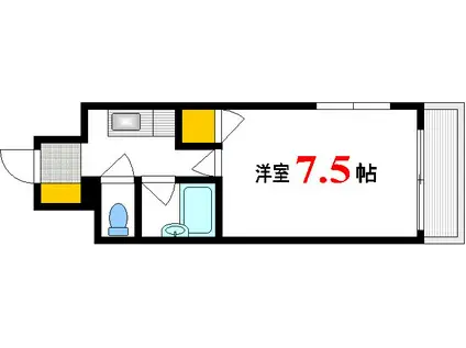 ルネッサンス富士見(1K/4階)の間取り写真