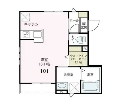 ベガ弘明寺(ワンルーム/1階)の間取り写真