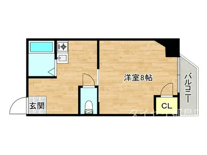 ゴールデンハイツ(1DK/4階)の間取り写真