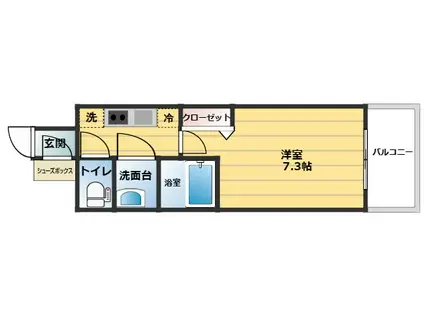 レシオス天王寺(1K/3階)の間取り写真