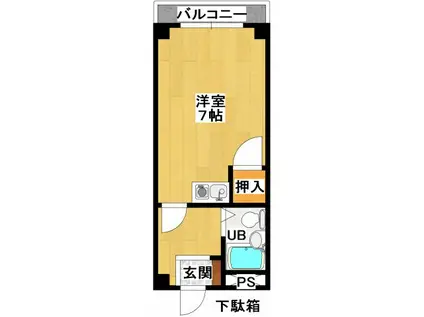 第2古川マンション(ワンルーム/3階)の間取り写真