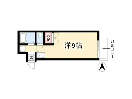 フォンティーヌ藤が丘(ワンルーム/1階)の間取り写真