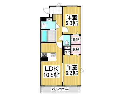 コリーヌつかさ(2LDK/1階)の間取り写真