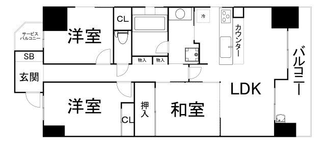 レジディア都島I(3LDK/12階)の間取り写真