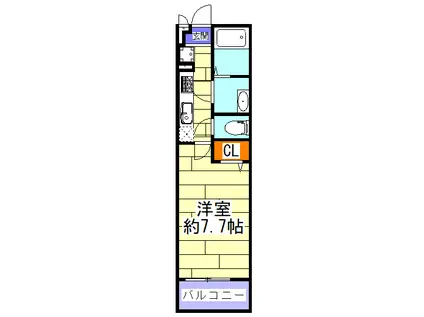 グランヒルズ東成(1K/1階)の間取り写真