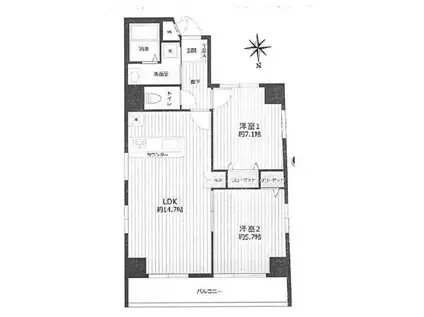 ヴィップ西池袋大黒ビル(2LDK/6階)の間取り写真