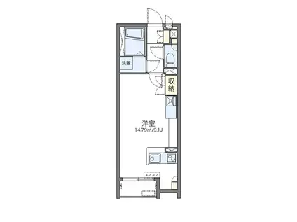レオネクストニューオータム 54791(ワンルーム/1階)の間取り写真