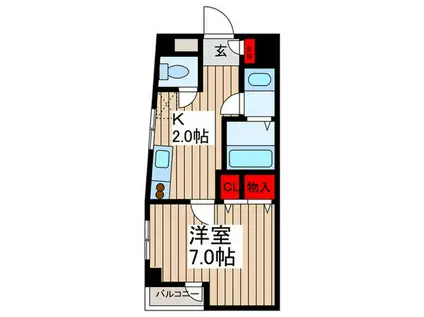 エーエムエム(1K/2階)の間取り写真