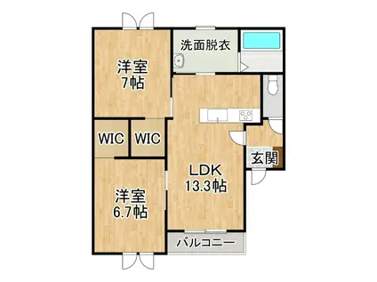 DOLCE AMOREII(2LDK/3階)の間取り写真