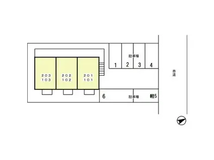 ブルーム勝平台202(1K/2階)の間取り写真