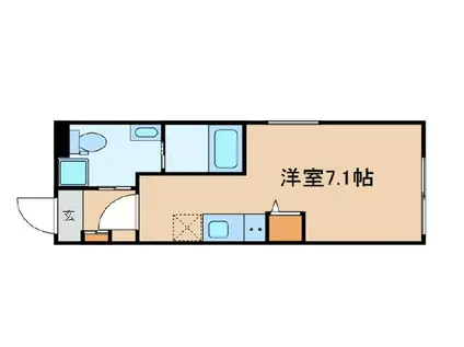 クラヴィール上野田原町(1K/1階)の間取り写真