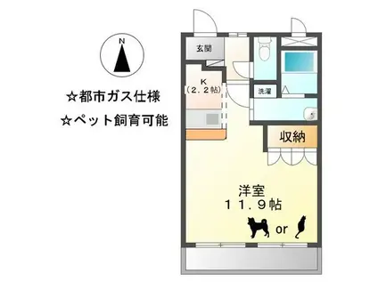 ヴィラ シャドール(ワンルーム/3階)の間取り写真
