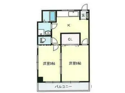 三和マンション(2DK/1階)の間取り写真