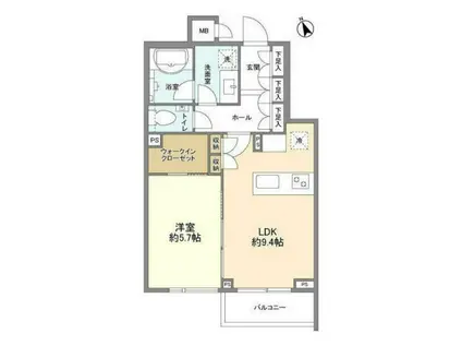 ザ・レジデンシャル北青山(1LDK/3階)の間取り写真