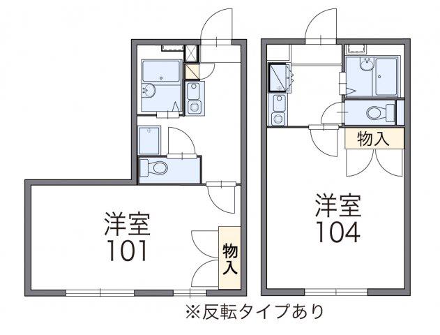レオパレス宝B(1K/2階)の間取り写真
