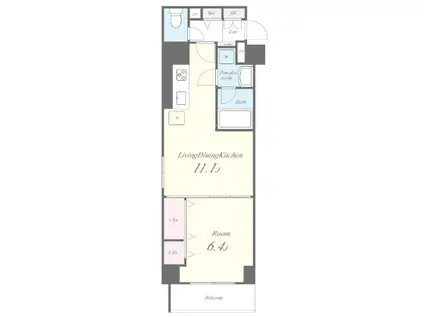 グランディール荻窪(1LDK/3階)の間取り写真