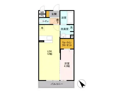 ヘリオス吉川美南 ガイア(1LDK/3階)の間取り写真