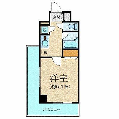 パレステュディオ飯田橋(1K/9階)の間取り写真