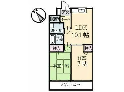 パークツインズA棟(2LDK/1階)の間取り写真