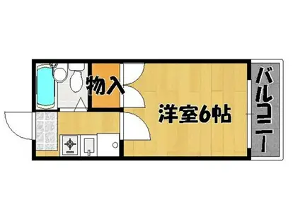 エイシン西八代(1K/2階)の間取り写真