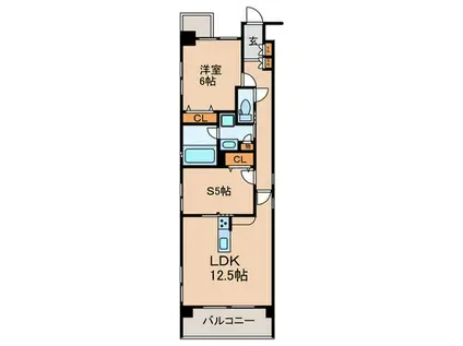 プリオーレ京都烏丸五条(1SLDK/3階)の間取り写真