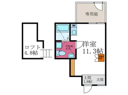 S-COURT(ワンルーム/1階)の間取り写真