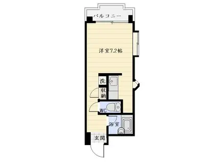 ヒルサイド(ワンルーム/1階)の間取り写真